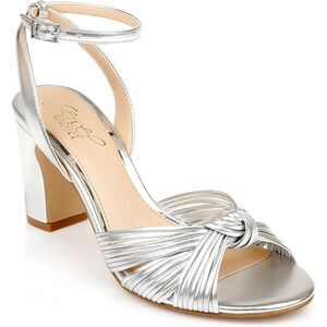 Badgley Mischka Heeled Sandal 8.5 Evening Formal Wedding Glam Silver Christen